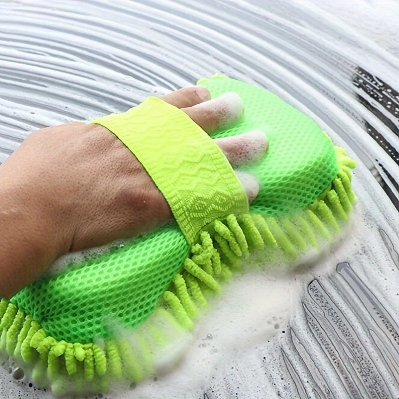 Luva para Lavagem de Carros de Microfibra Chenille Ultra-Absorvente.