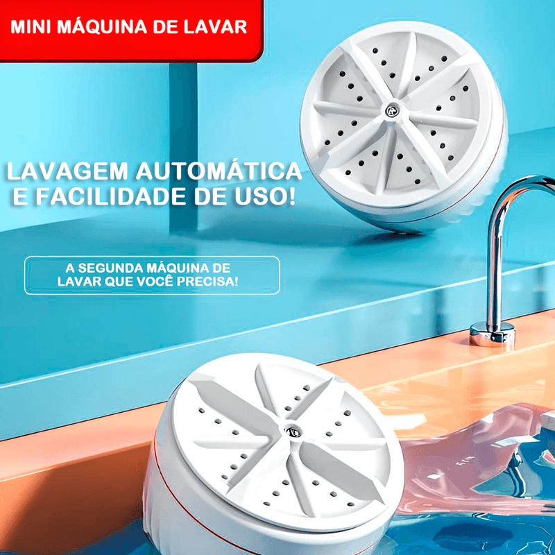 Mini Máquina de Lavar Híbrida Modern Lar™ / Transforme Qualquer Recipiente em uma Máquina de Lavar Eficiente!