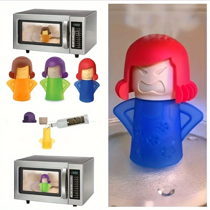 Angry Mama: Limpador de Micro-ondas com Vapor – Eficiente, Sem Químicos e Super Divertido!