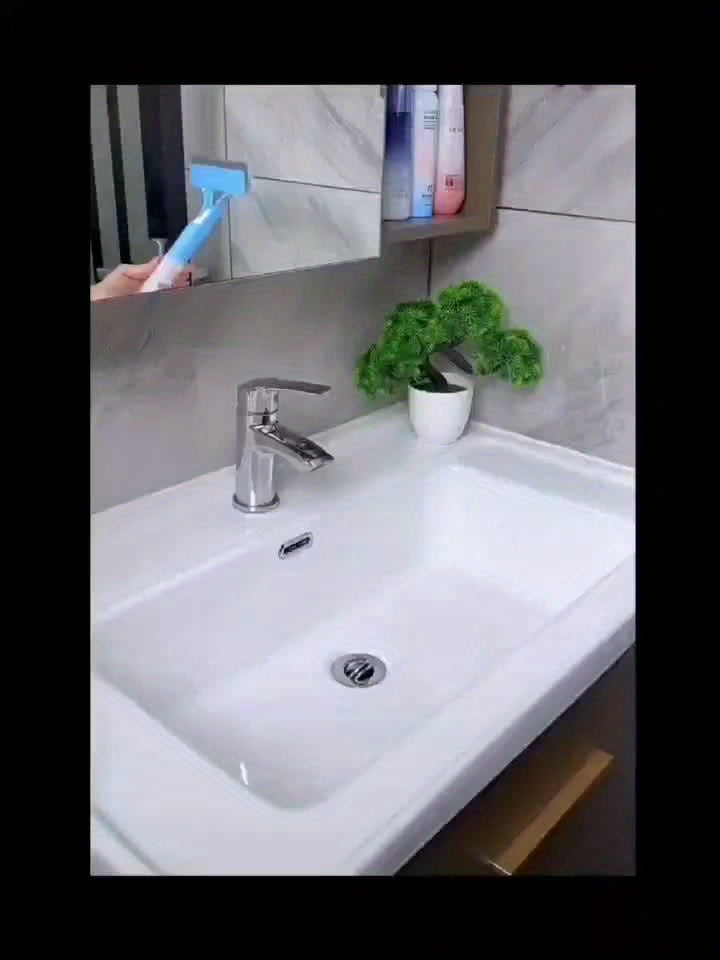 Ferramenta de limpeza de vidro multifuncional 3 em 1 com aspersor, plástico de polipropileno (PP), para banheiro, cozinha, sala de estar, quarto, vaso sanitário - Raspador eficiente de espelho e janela