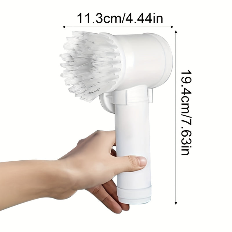 Escova de limpeza rotativa sem fio 8 em 1, esfregão elétrico portátil com bateria de lítio recarregável de 500 mAh, carregamento USB, auto-rotativa para banheiro, vaso sanitário, vidro, parede, piso - plástico reutilizável, kit multicomponente