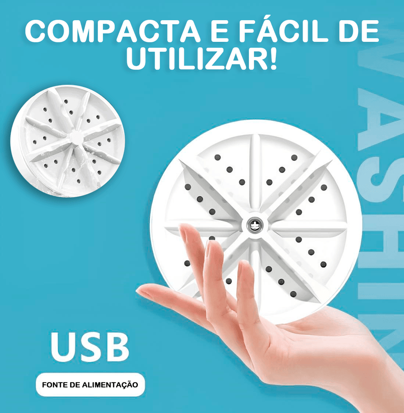 Mini Máquina de Lavar Híbrida Modern Lar™ / Transforme Qualquer Recipiente em uma Máquina de Lavar Eficiente!