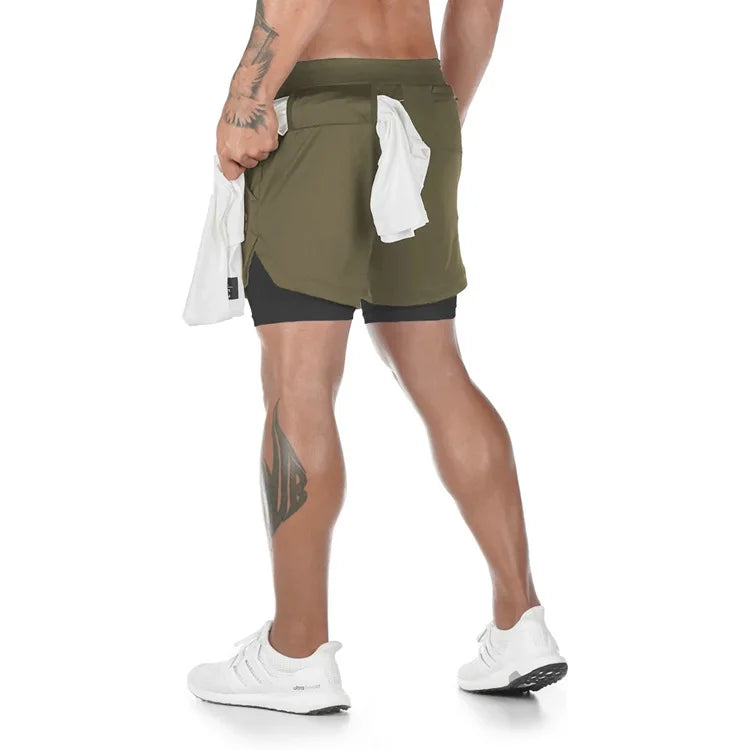 Shorts de Corrida Camuflados para Homens - Variante: Verde Camuflado