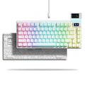 Teclado Mecânico Gamer com Fio com Tela OLED | Teclas Hot-Swap | Iluminação RGB Pudding | Compatível com PC, Computador e Laptop