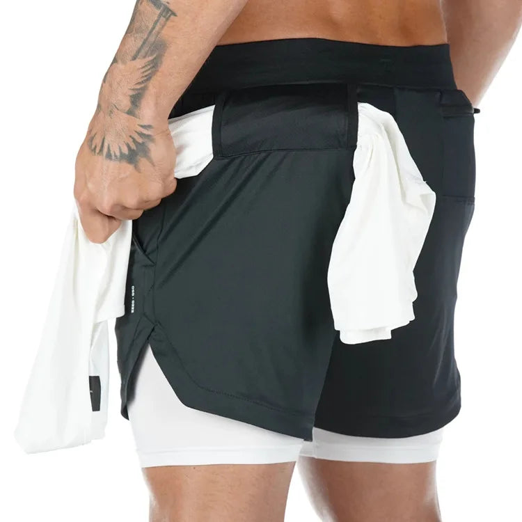 Shorts de Corrida Camuflados para Homens - Variante: Verde Camuflado