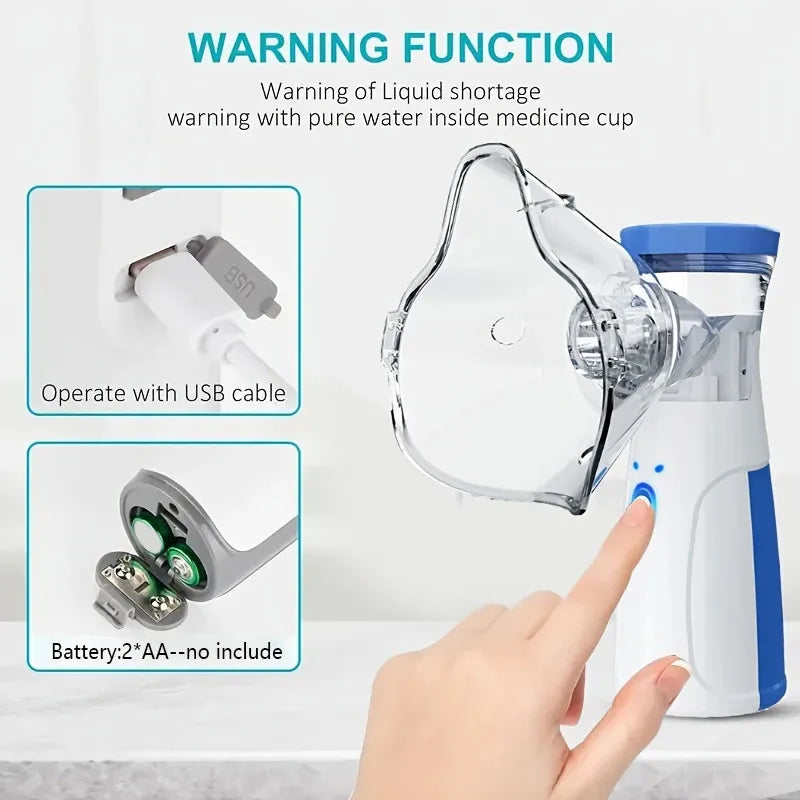 Nebulizador Médico Portátil USB – Alívio Silencioso e Poderoso para Sua Respiração, a Qualquer Hora e Lugar!