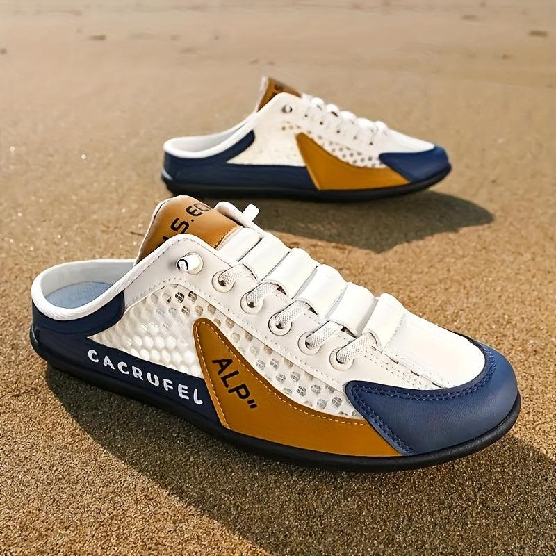 Sandálias de Salto para Homens - Estilo Casual com Material PU Respirável e Sola de PVC Durável