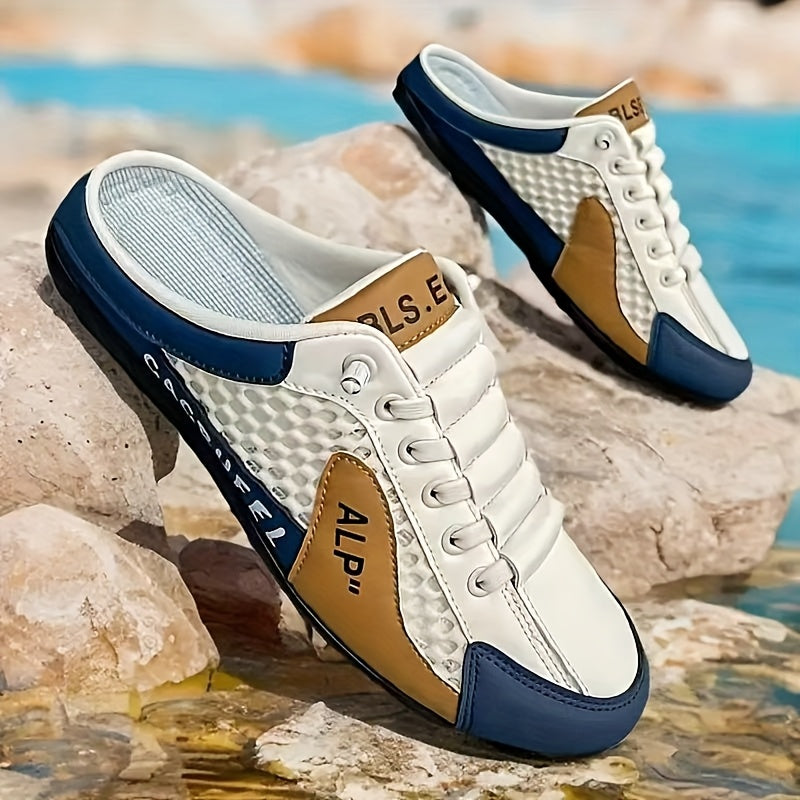 Sandálias de Salto para Homens - Estilo Casual com Material PU Respirável e Sola de PVC Durável