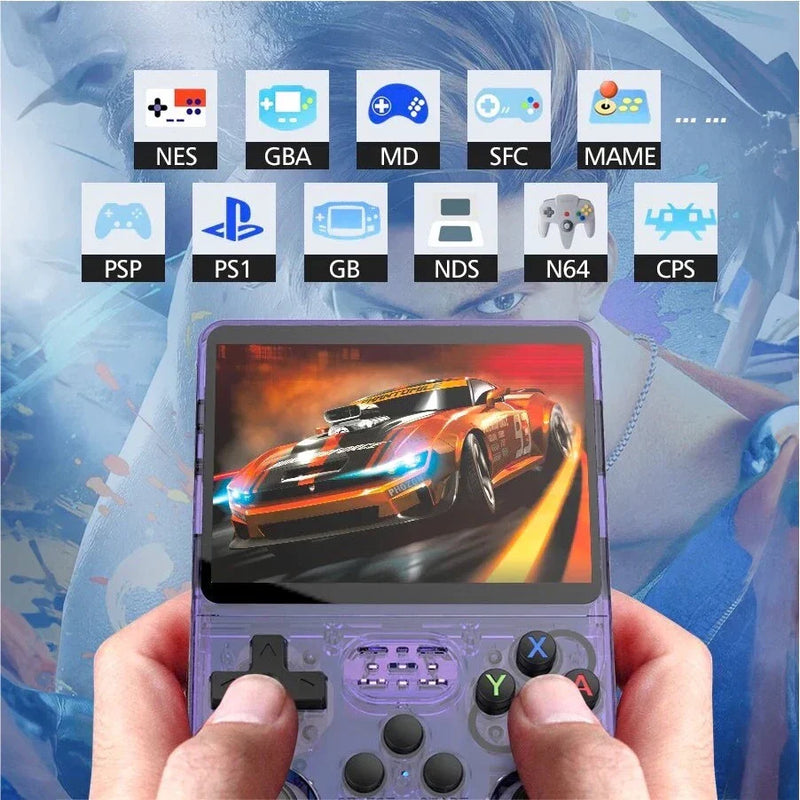 Console Portátil R36S + de 15.000 Jogos Vídeo Game 64g Linux Tela IPS 3.5 Polegadas