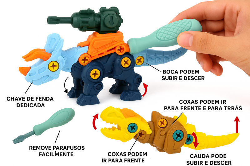 Dinossauro Desmontável traduzido