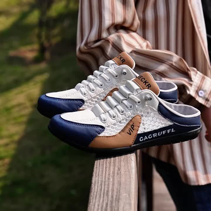 Sandálias de Salto para Homens - Estilo Casual com Material PU Respirável e Sola de PVC Durável